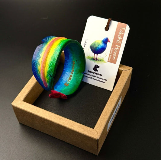 Leather Feather Cuff Bracelet