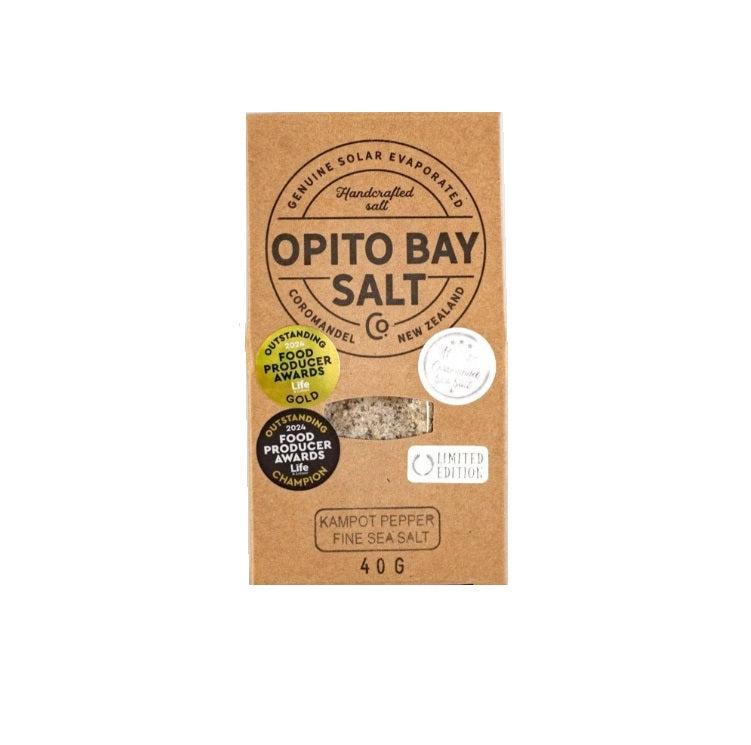 Opito Bay Fine Kampot Black Pepper Sea Salt 40g