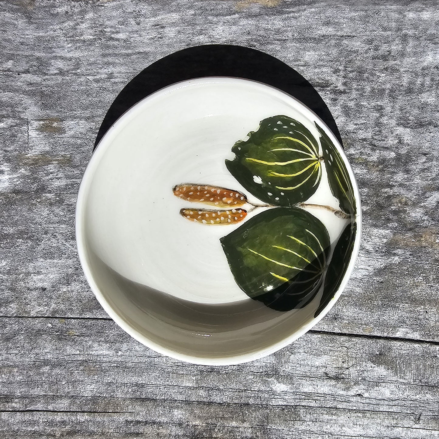 Handmade Ceramic Trinket Dish - Kawakawa