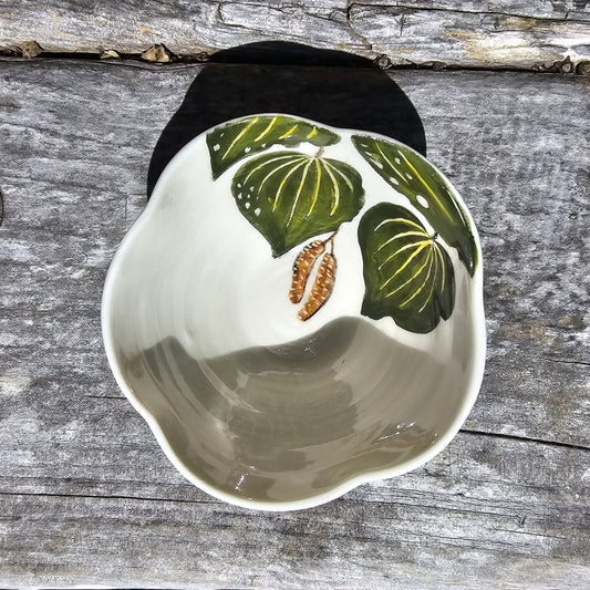 Handmade Ceramic Bowl - Large Kawakawa