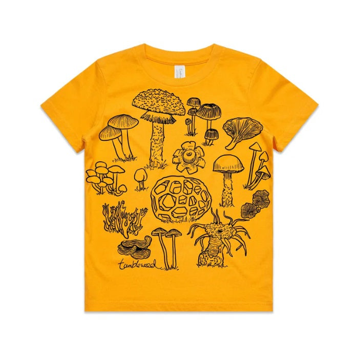 Tumbleweed Kids' Tee - Fungi (Gold)