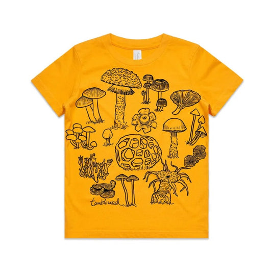 Tumbleweed Kids' Tee - Fungi (Gold)
