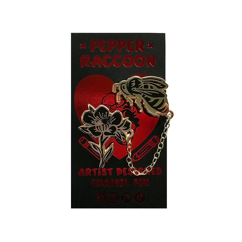 Pepper Raccoon Enamel Pins