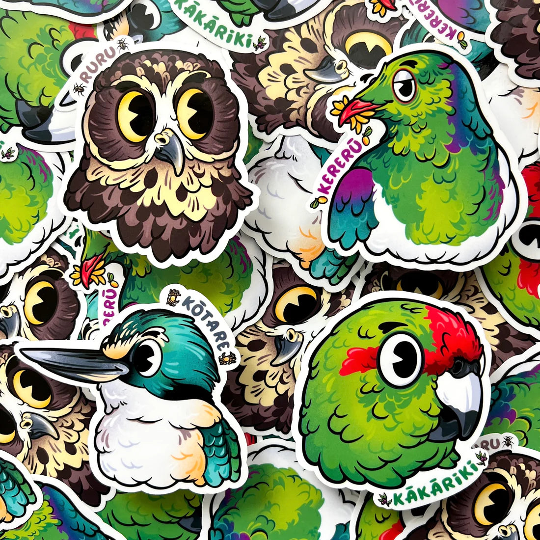 Pepper Raccoon Native Bird Vinyl Stickers