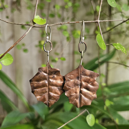 Foliaceous Copper Earrings