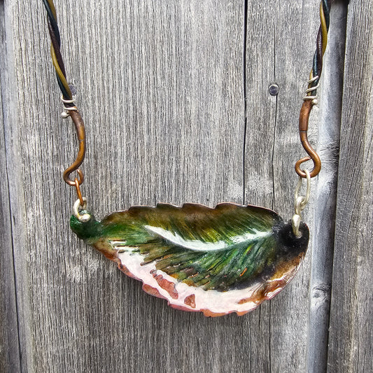 Foliaceous Copper and Silver Necklace