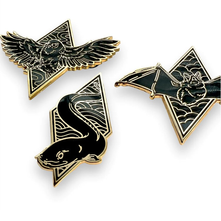 Pepper Raccoon Enamel Pins