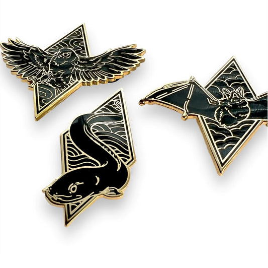 Pepper Raccoon Enamel Pins