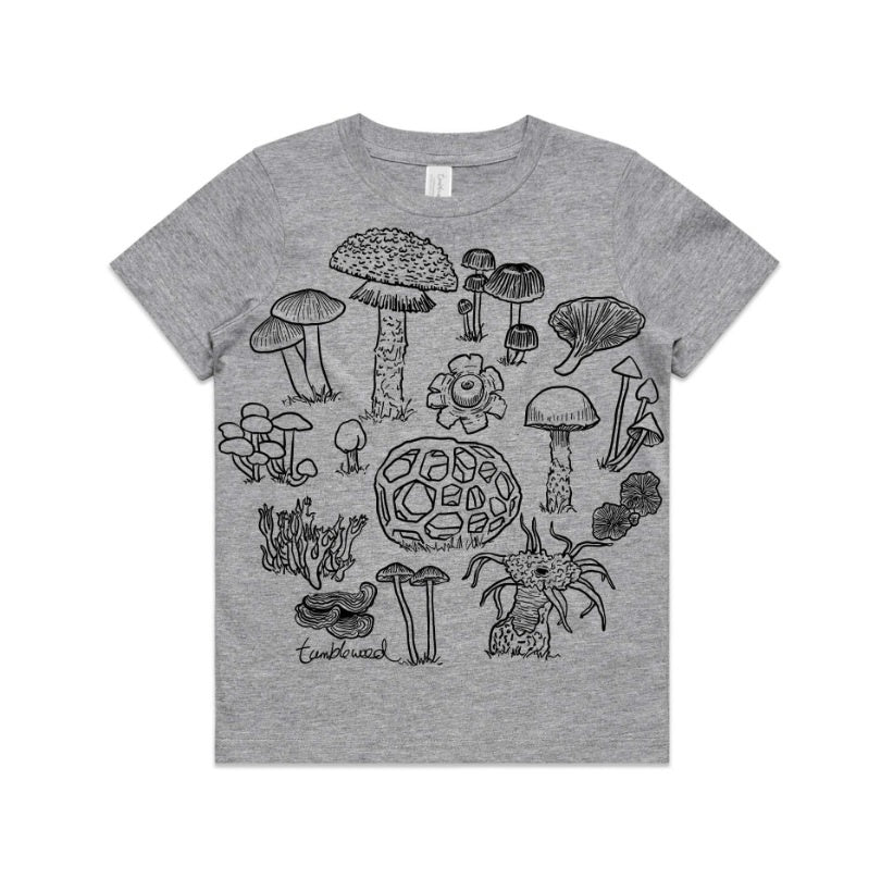 Tumbleweed Kids' Tee - Fungi (Grey Marle)
