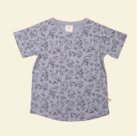 New Zealand Native Birds Kids' Tee - Grey