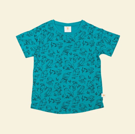 New Zealand Native Birds Kids' Tee - Teal