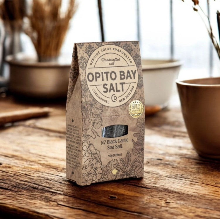 Opito Bay NZ Black Garlic Sea Salt 50g