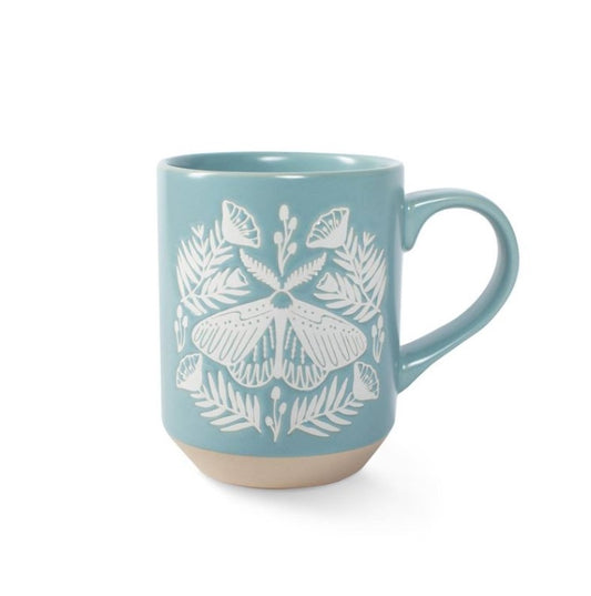 Moth Stoneware Mug - Blue