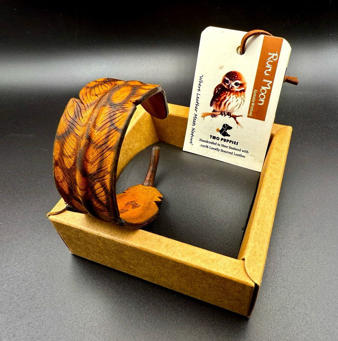 Leather Feather Cuff Bracelet