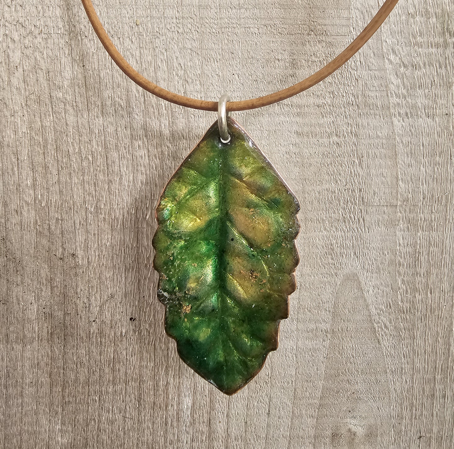 Foliaceous Copper and Enamel Necklace