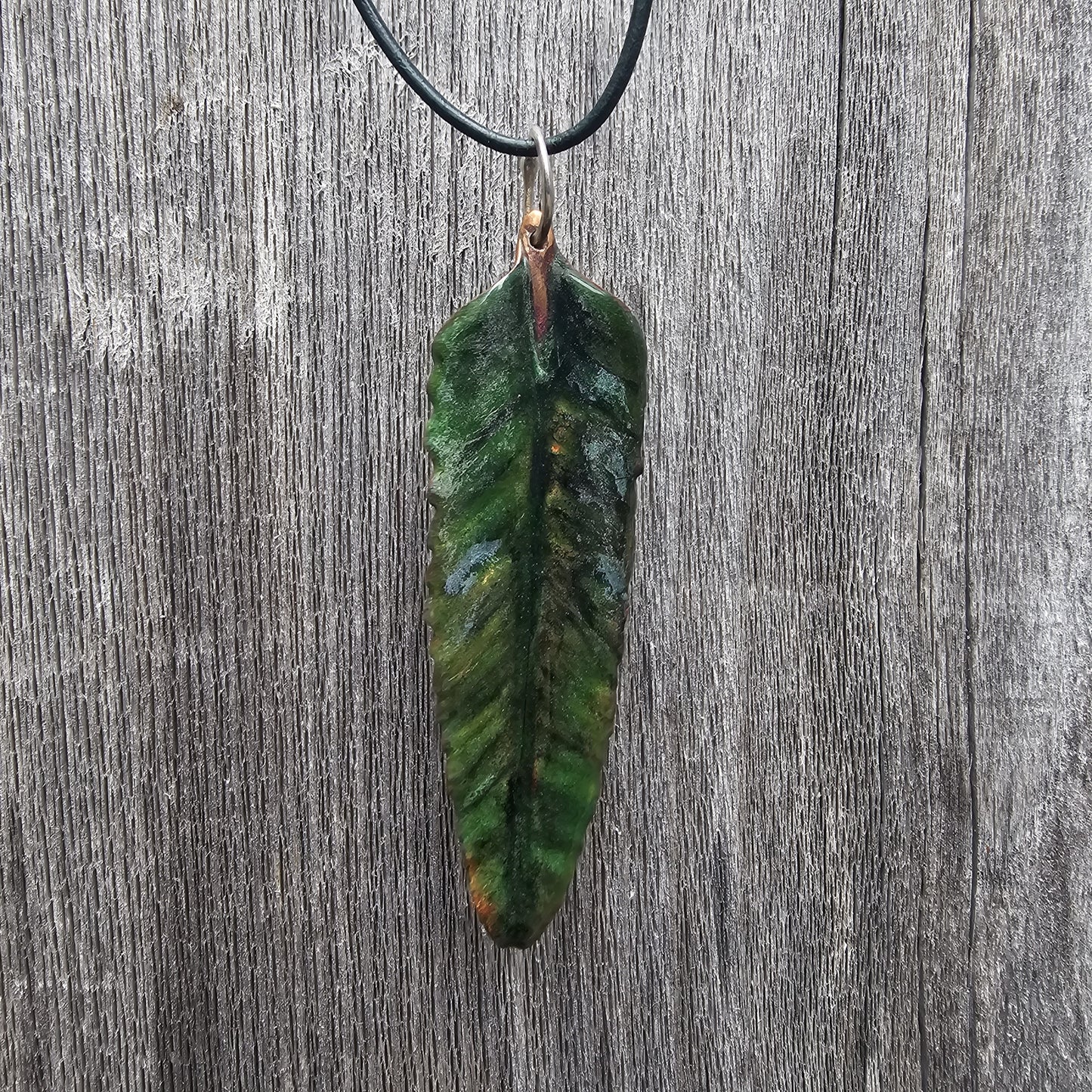 Foliaceous Copper and Enamel Necklace