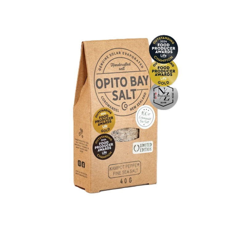 Opito Bay Fine Kampot Black Pepper Sea Salt 40g