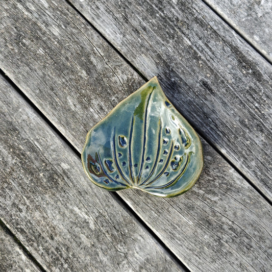 Handmade Ceramic Dish - Kawakawa Leaf