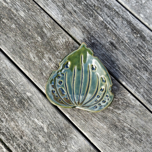 Handmade Ceramic Dish - Kawakawa Leaf