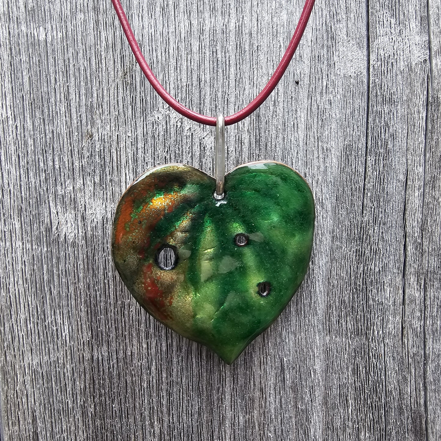 Foliaceous Copper and Enamel Necklace