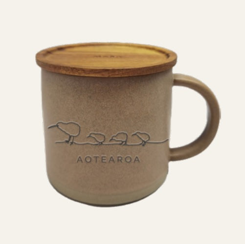 Ceramic Mug With Lid - Kiwi