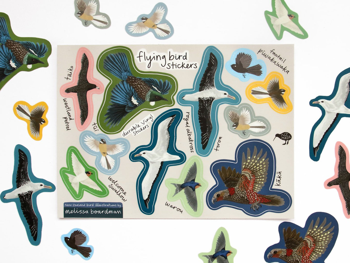 Melissa Boardman NZ Birds Sticker Pack