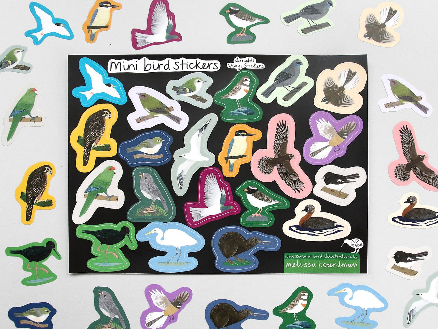 Melissa Boardman NZ Birds Sticker Pack