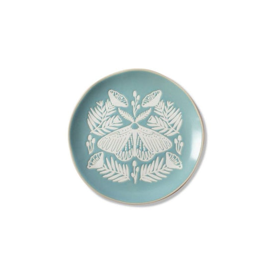 Moth Stoneware Plate - Blue