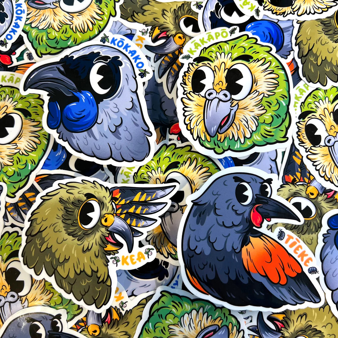 Pepper Raccoon Native Bird Vinyl Stickers