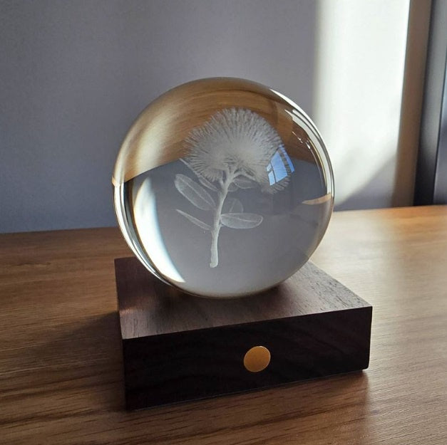 Glass Globe Lamp - Pōhutukawa