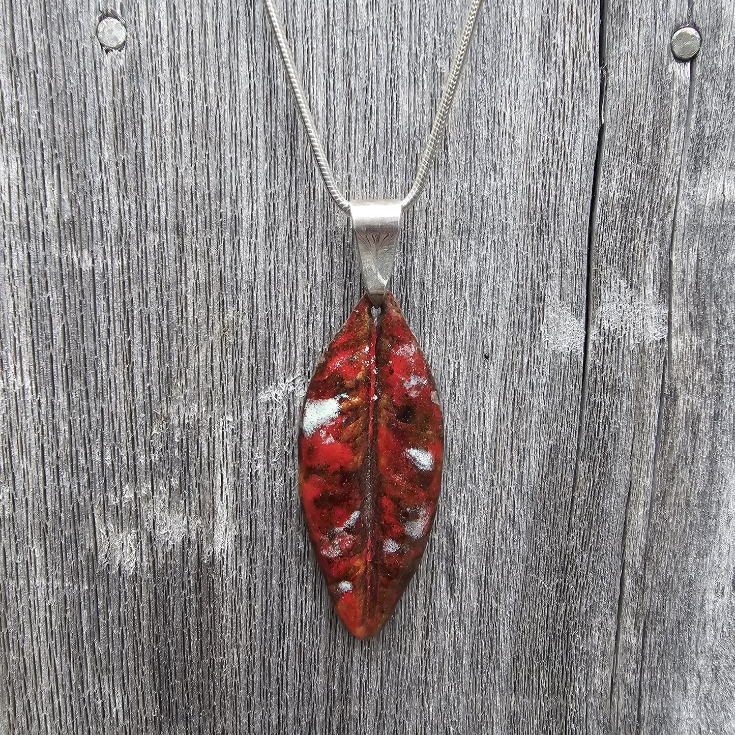 Foliaceous Copper and Enamel Necklace