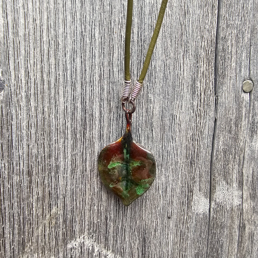Foliaceous Copper and Enamel Necklace