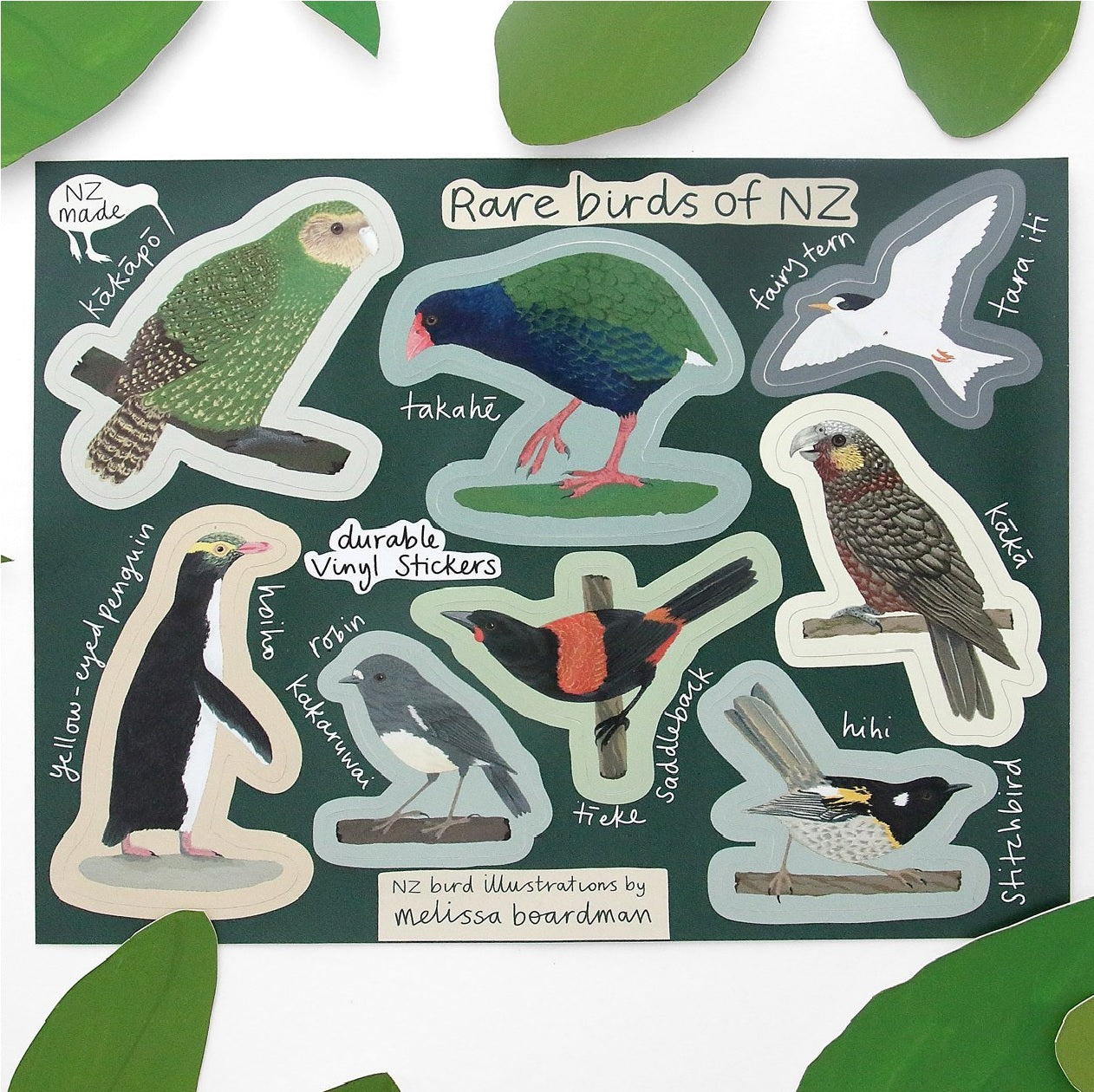 Melissa Boardman NZ Birds Sticker Pack