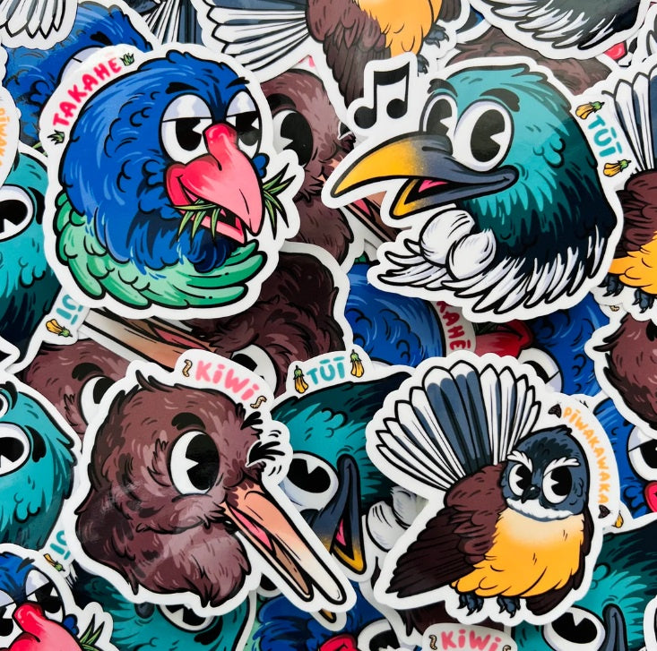 Pepper Raccoon Native Bird Vinyl Stickers