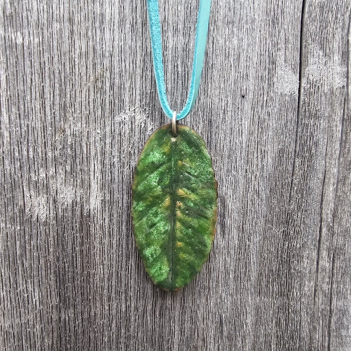 Foliaceous Copper and Enamel Necklace