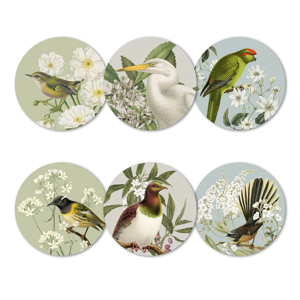 Coaster Set of 6 - Birds & Botanicals
