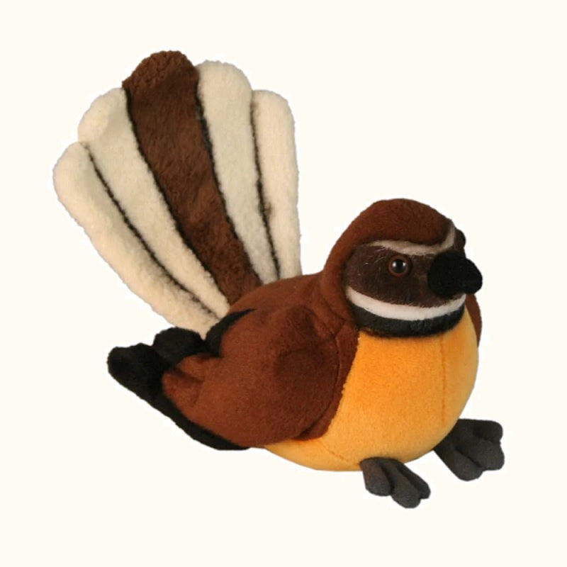 Pīwakawaka Fantail Soft Toy With Sound 15cm